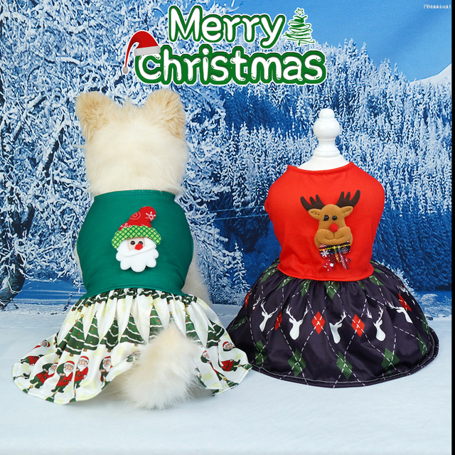 Vestidos para cães, roupas leves de veludo para animais de estimação de Natal, vestido para cachorrinhos, festa para meninas, uma peça com laço, roupa para gatos, fantasia de cachorrinho de férias, presente de ano novo para cães pequenos e médios